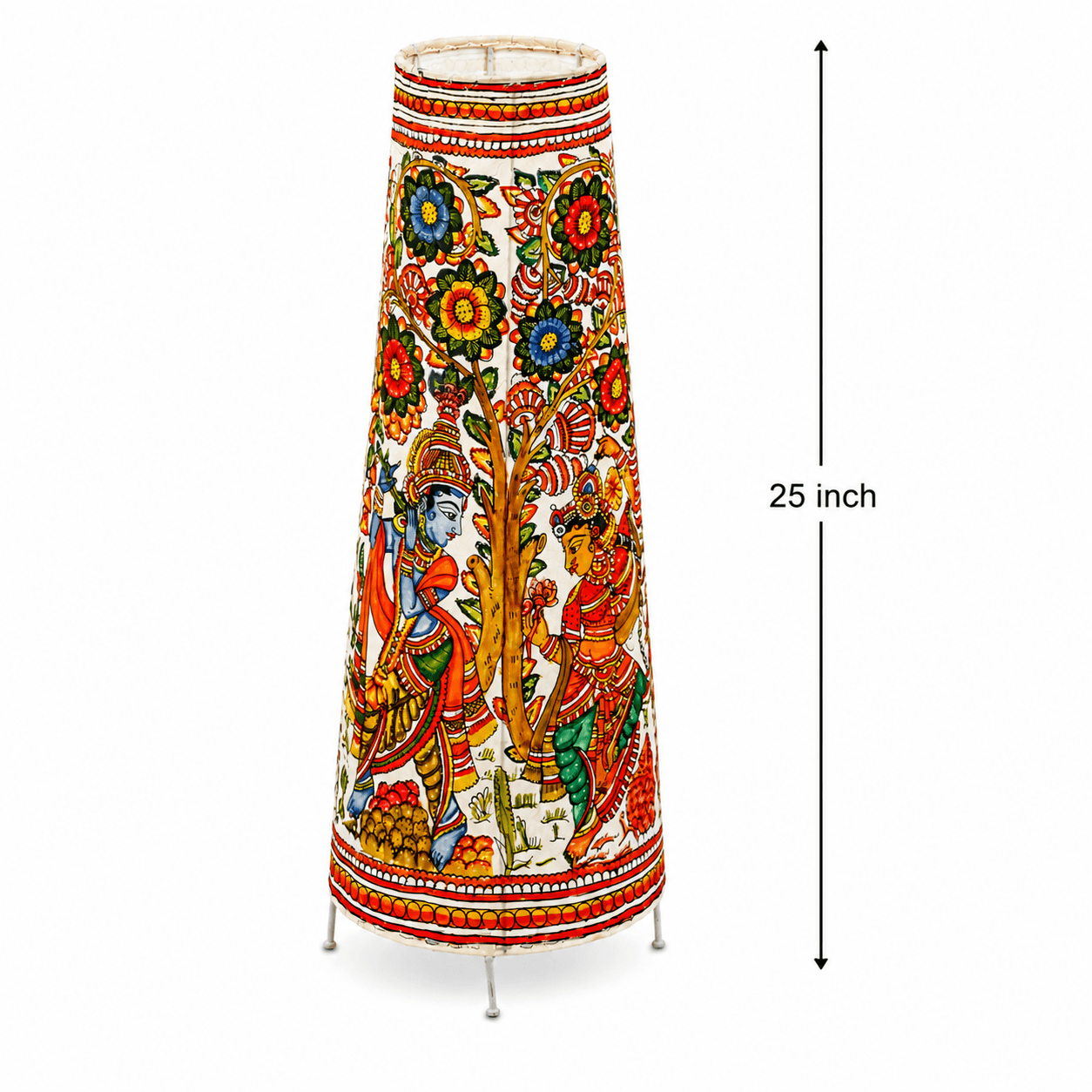 Radha Krishna Decorative Floor Lamp - Tholu Bommalata — alternate view