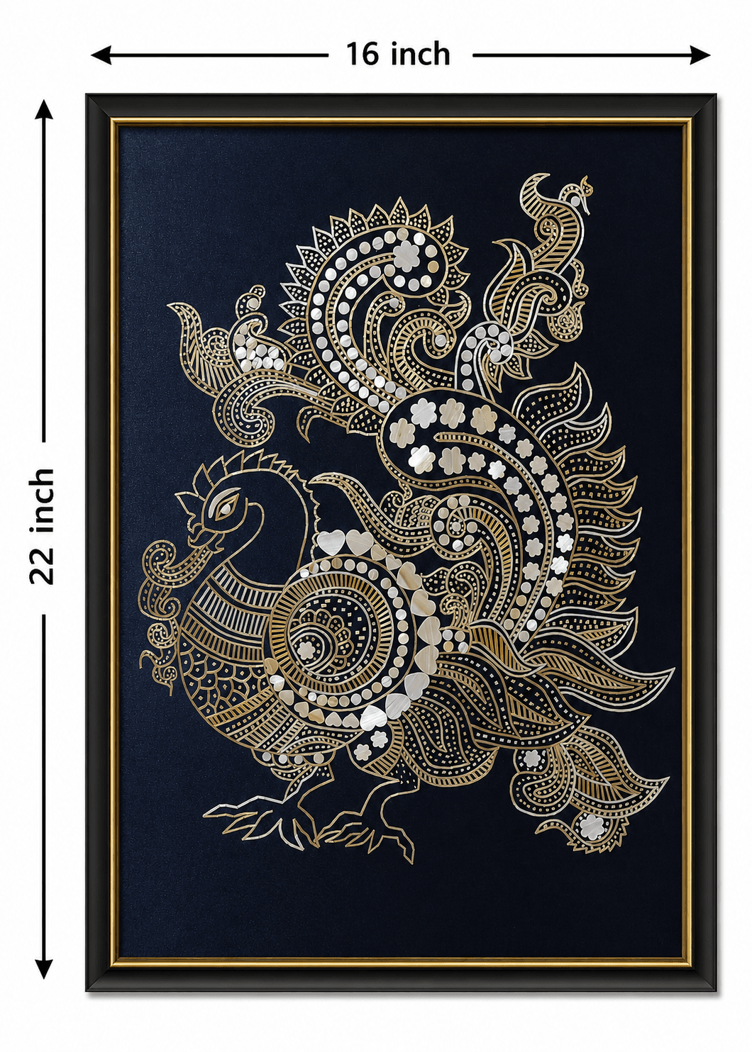 Peacock Artwork - Wheat Straw — alternate view