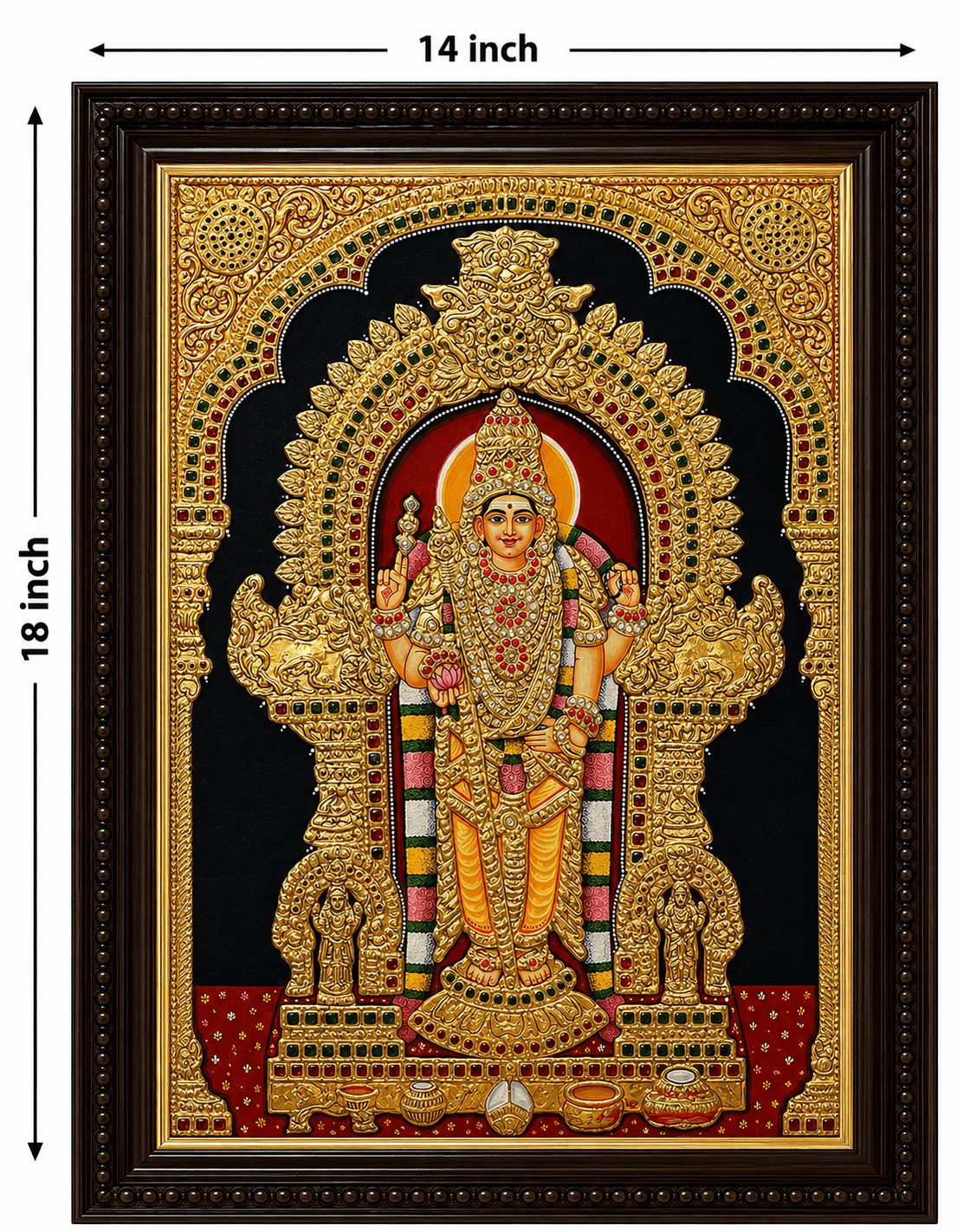 Thiruchendur Murugan Painting - Tanjore Painting — alternate view