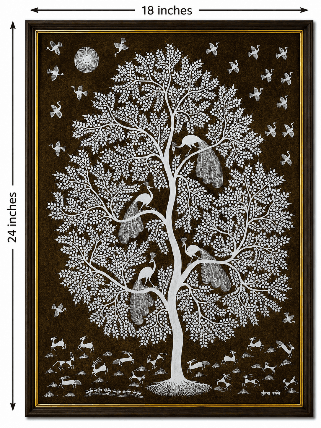 Tree of Eternal Peace - Warli Painting — alternate view