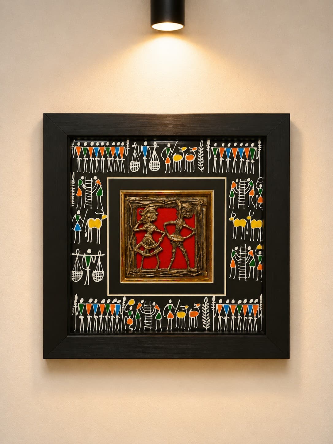 Tribal Art with Frame - Sohrai Painting