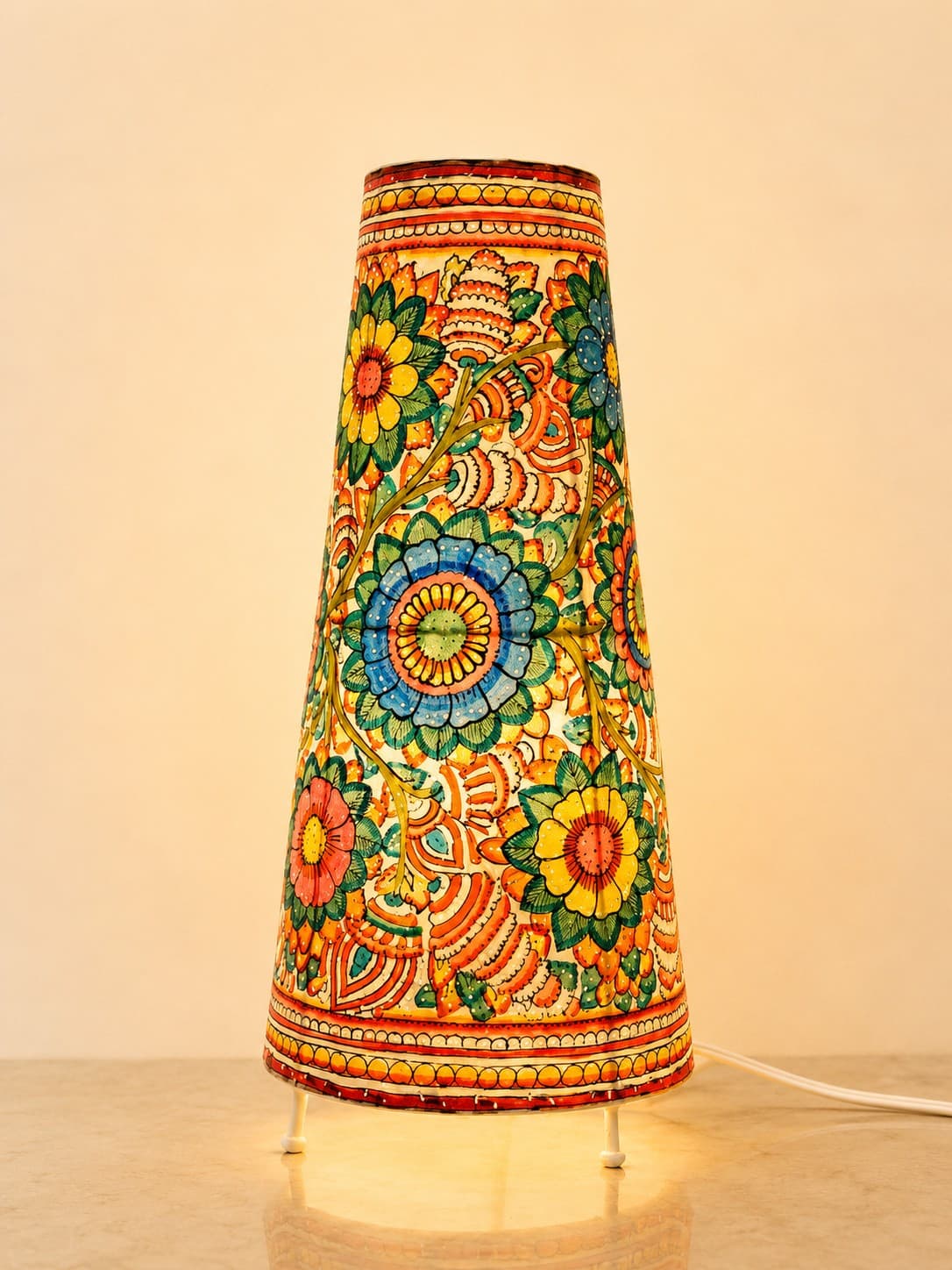 Floral Leather Floor Lamp - Tholu Bommalata