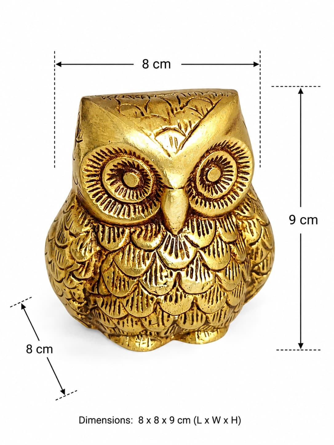 Brass Owl Figurine - Brass & Copper — alternate view