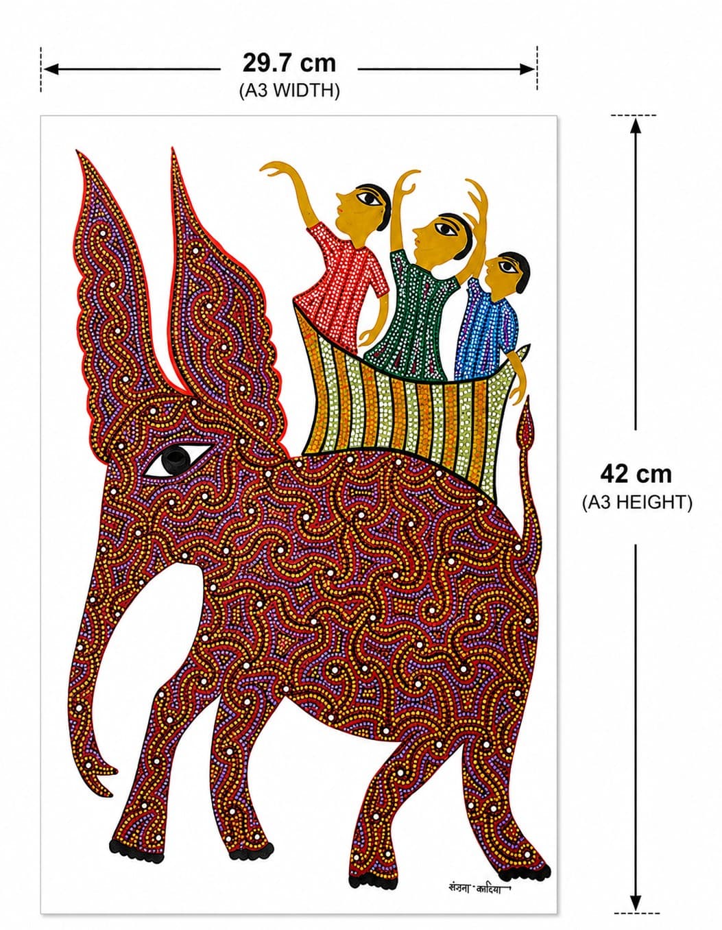 Elephant - Bhil Painting — alternate view