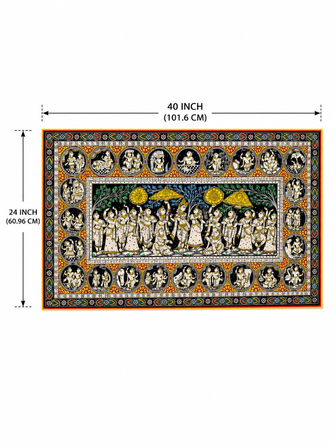 Krishna Leela - Pattachitra Painting — alternate view