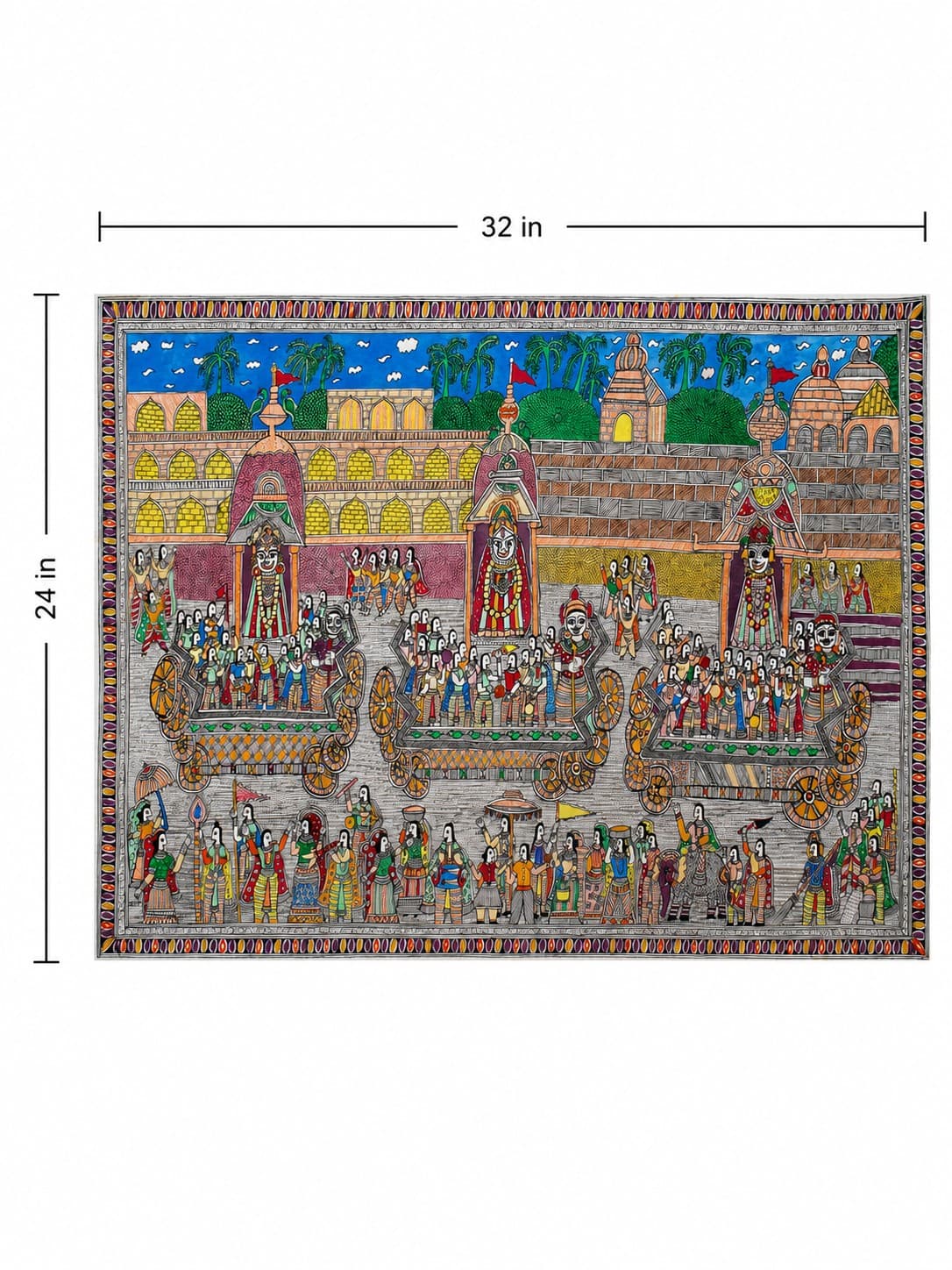 Jagannath Rath Yatra - Madhubani Painting — alternate view
