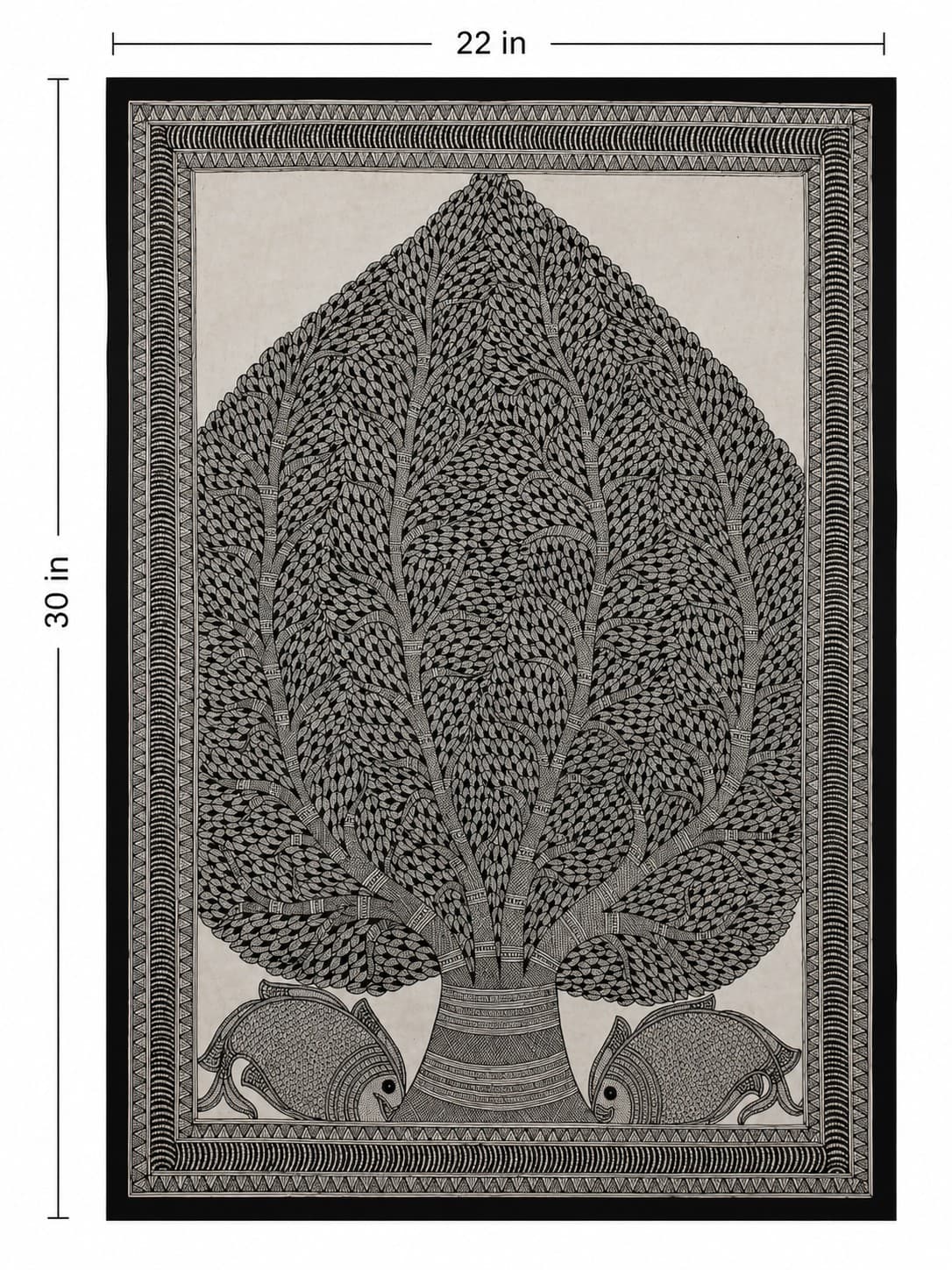 Kalpavriksha Tree of Life - Godna Painting — alternate view