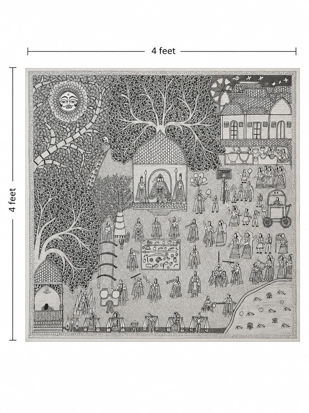 Raja Salhesh Story - Madhubani Painting — alternate view