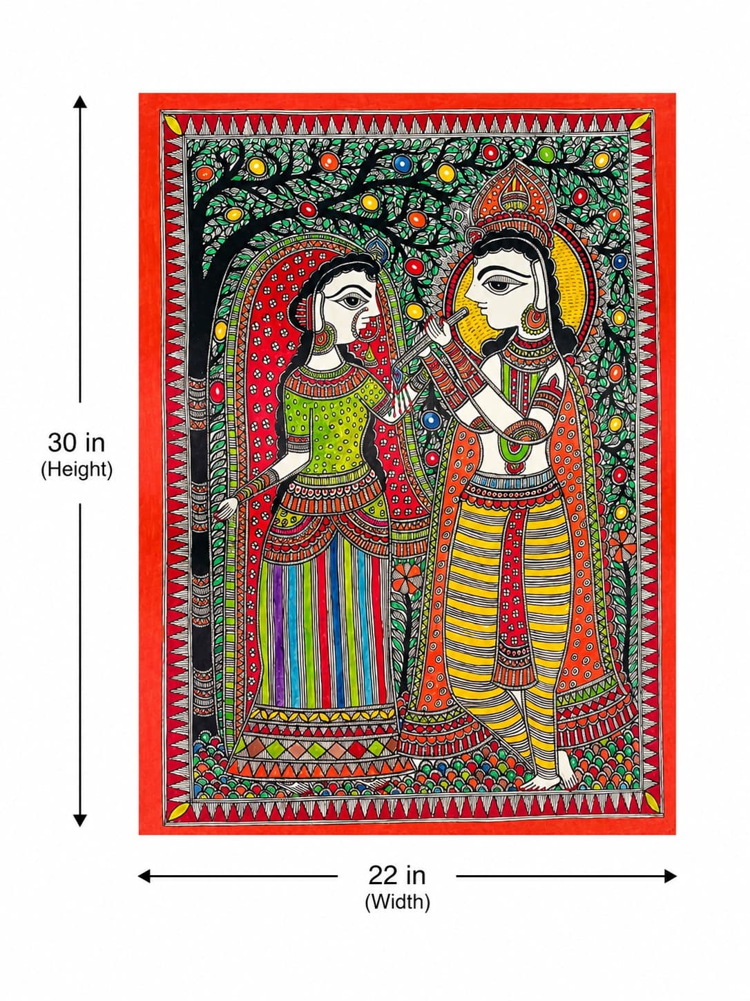 Radha Krishna - Madhubani Painting — alternate view