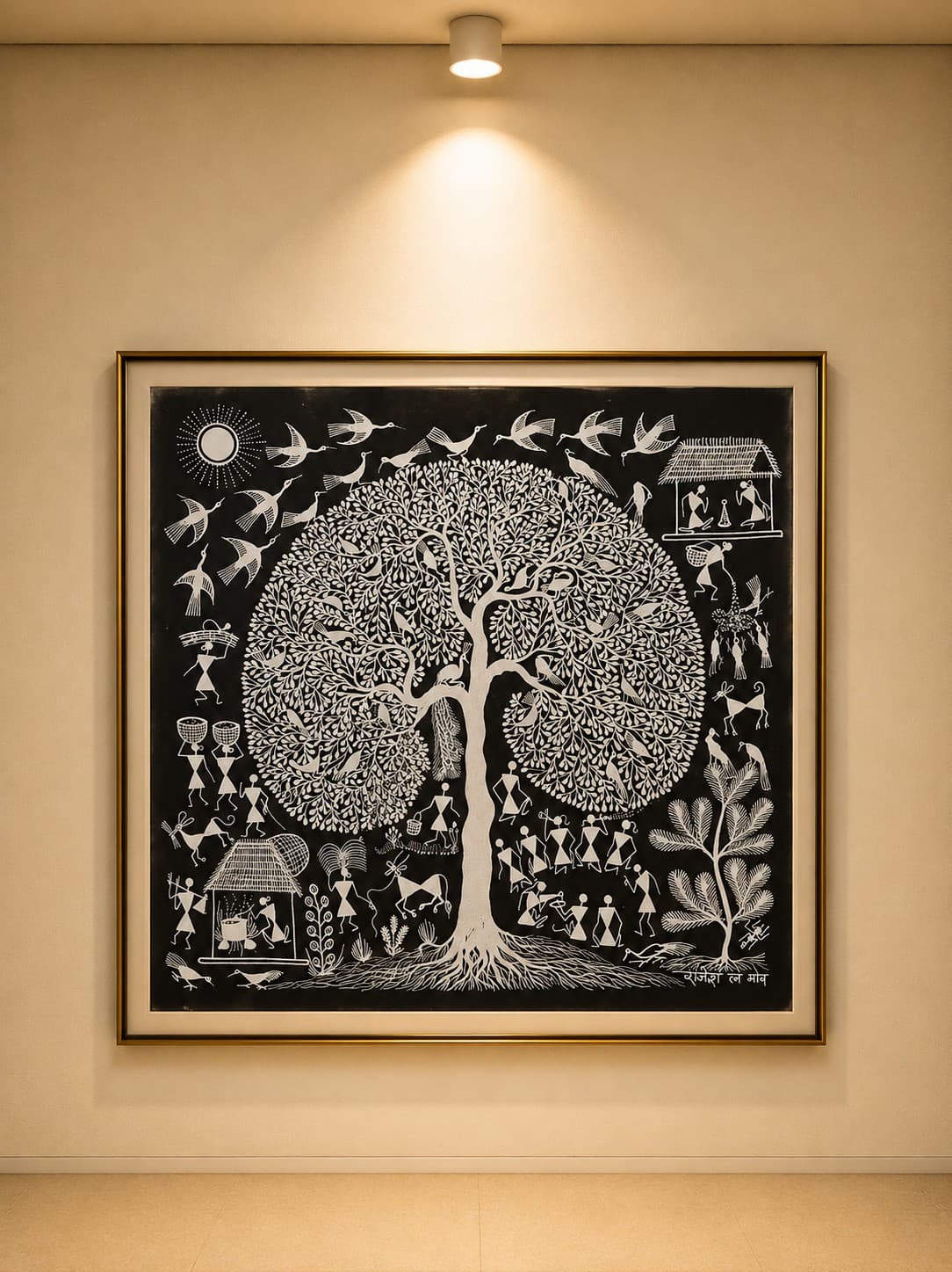 Tree of Life and Tribal Celebration - Warli Painting
