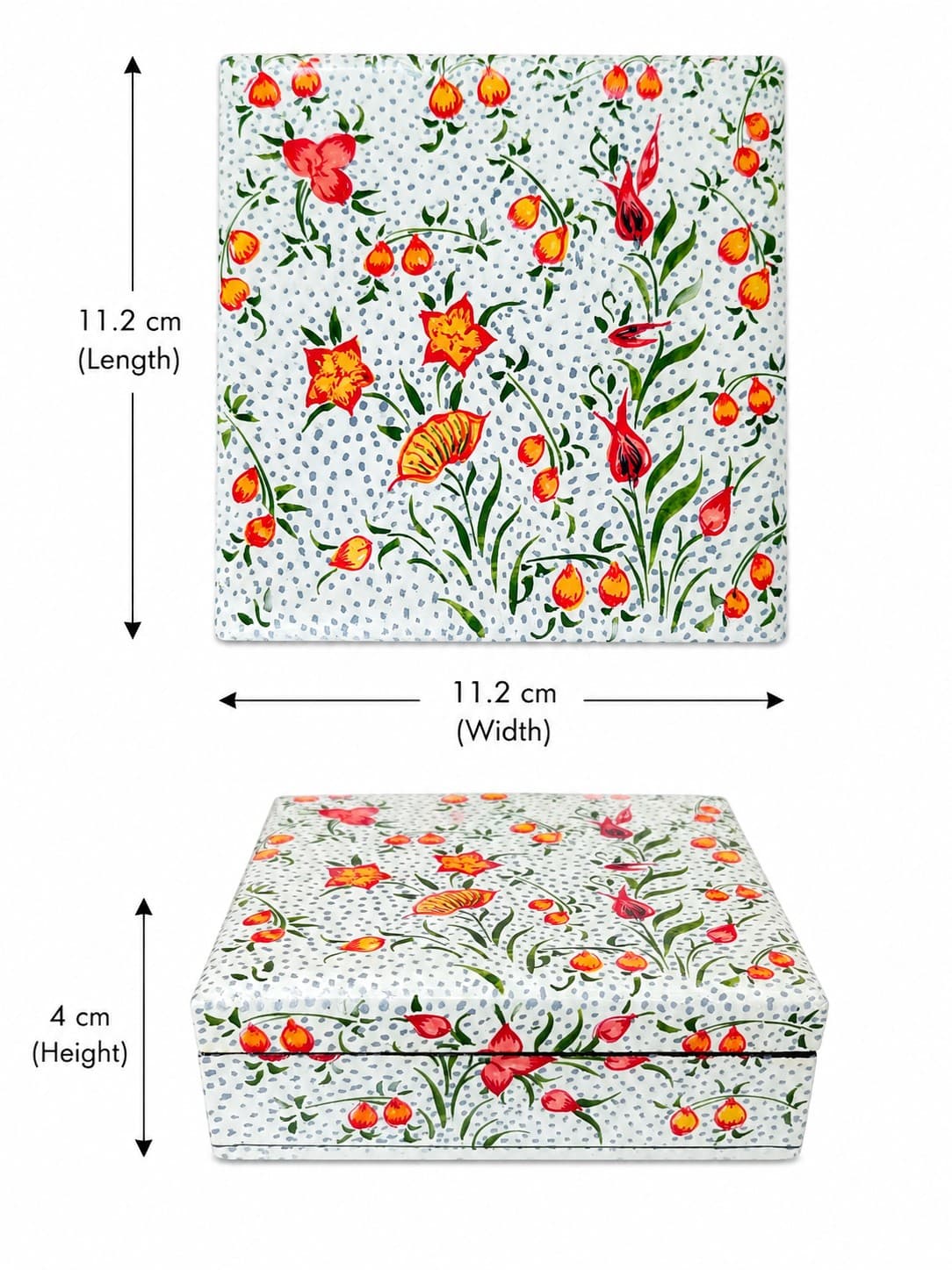 Floral Decorative Coaster Set - Kashmiri Naqashi — alternate view