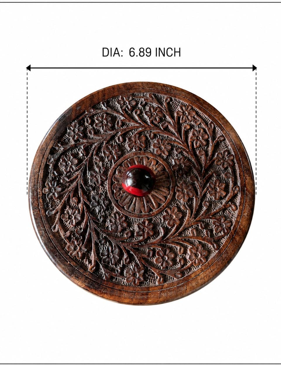Floral Carved Box - Wood Carving — alternate view