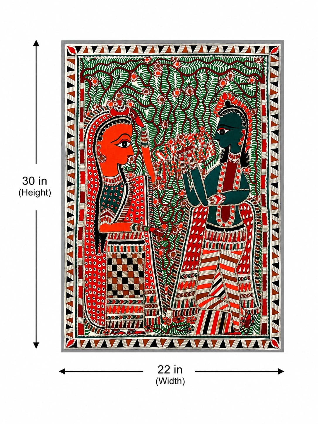 Goddess Lakshmi - Madhubani Painting — alternate view