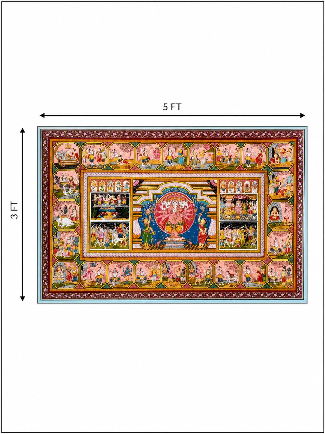 Ganesha Janma Katha - Pattachitra Painting — alternate view