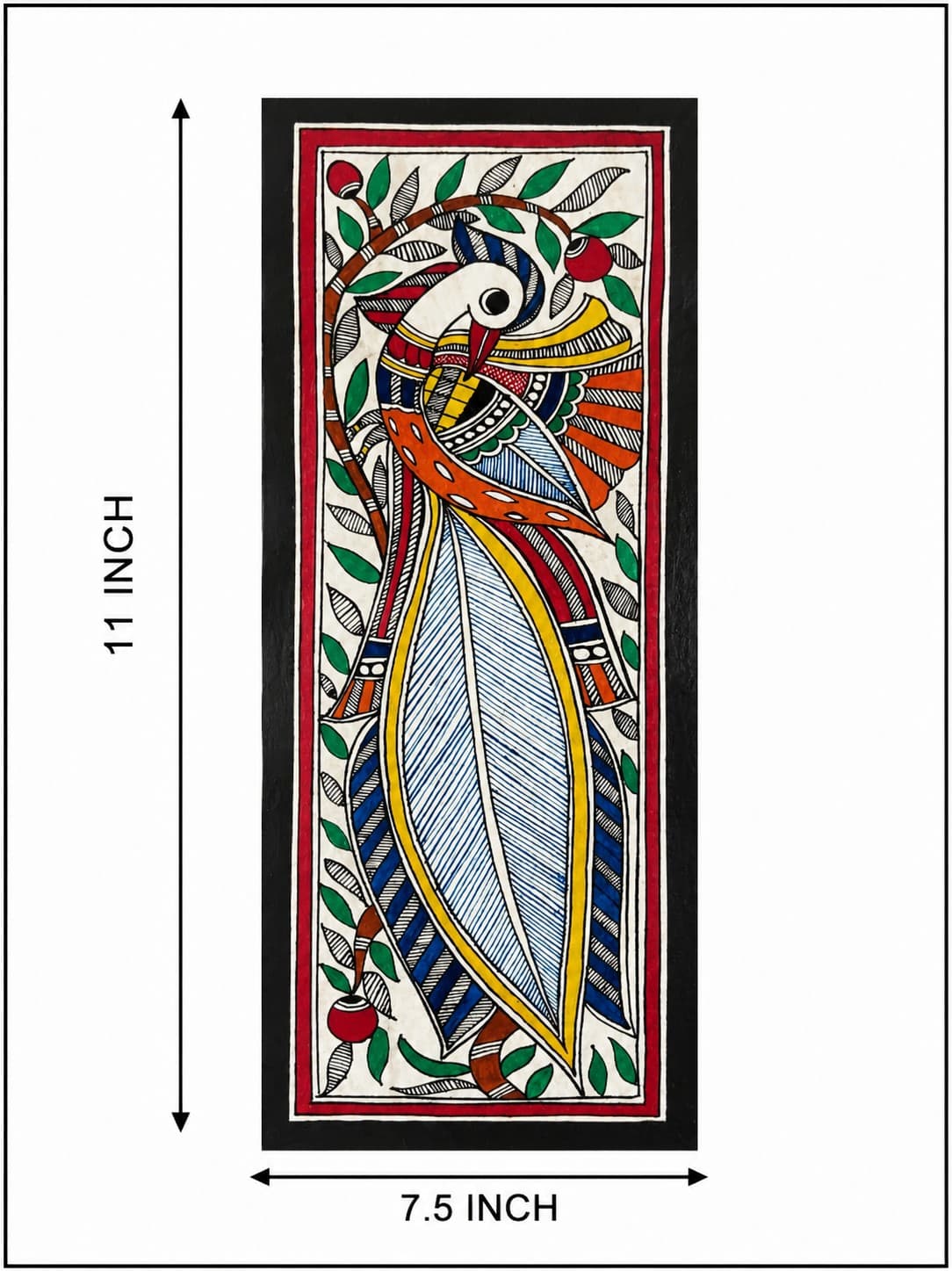 Graceful Bird on the Tree of Life - Madhubani Painting — alternate view