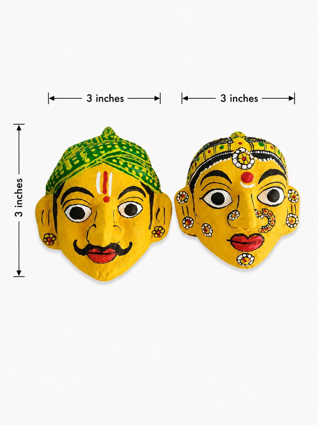Folk Couple (Set of 2) - Cheriyal Mask — alternate view