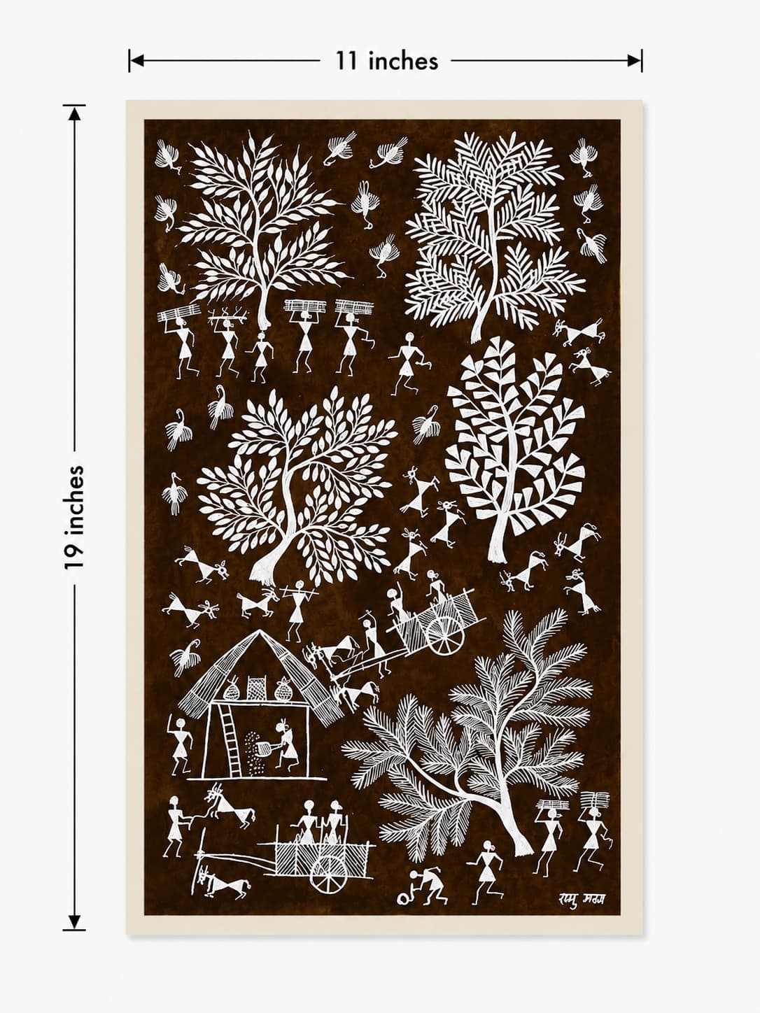 Traditional Tribal Life -  Warli Painting — alternate view