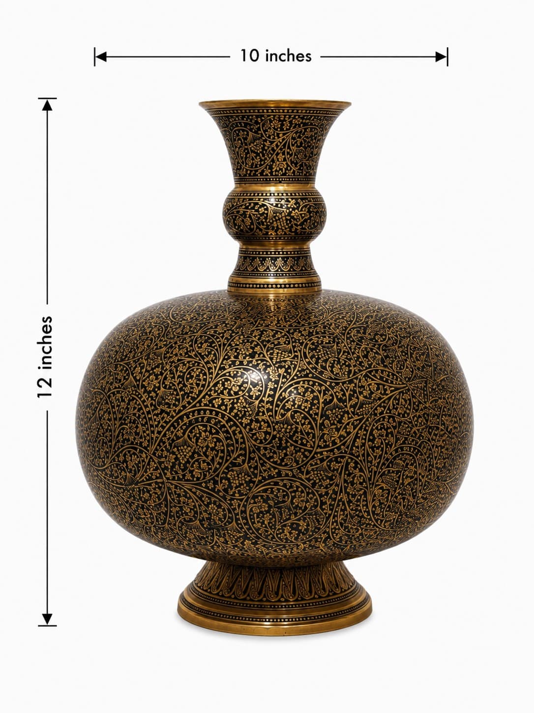 Brass Metal Vase - Brass Naqashi — alternate view