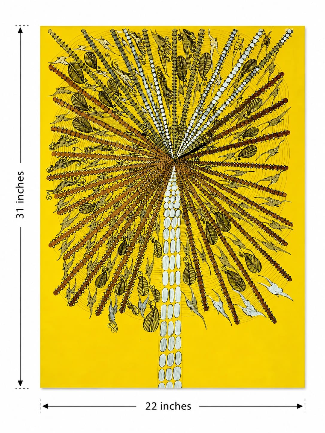 Traditional Karnataka Tree of Life - Surpur Painting — alternate view