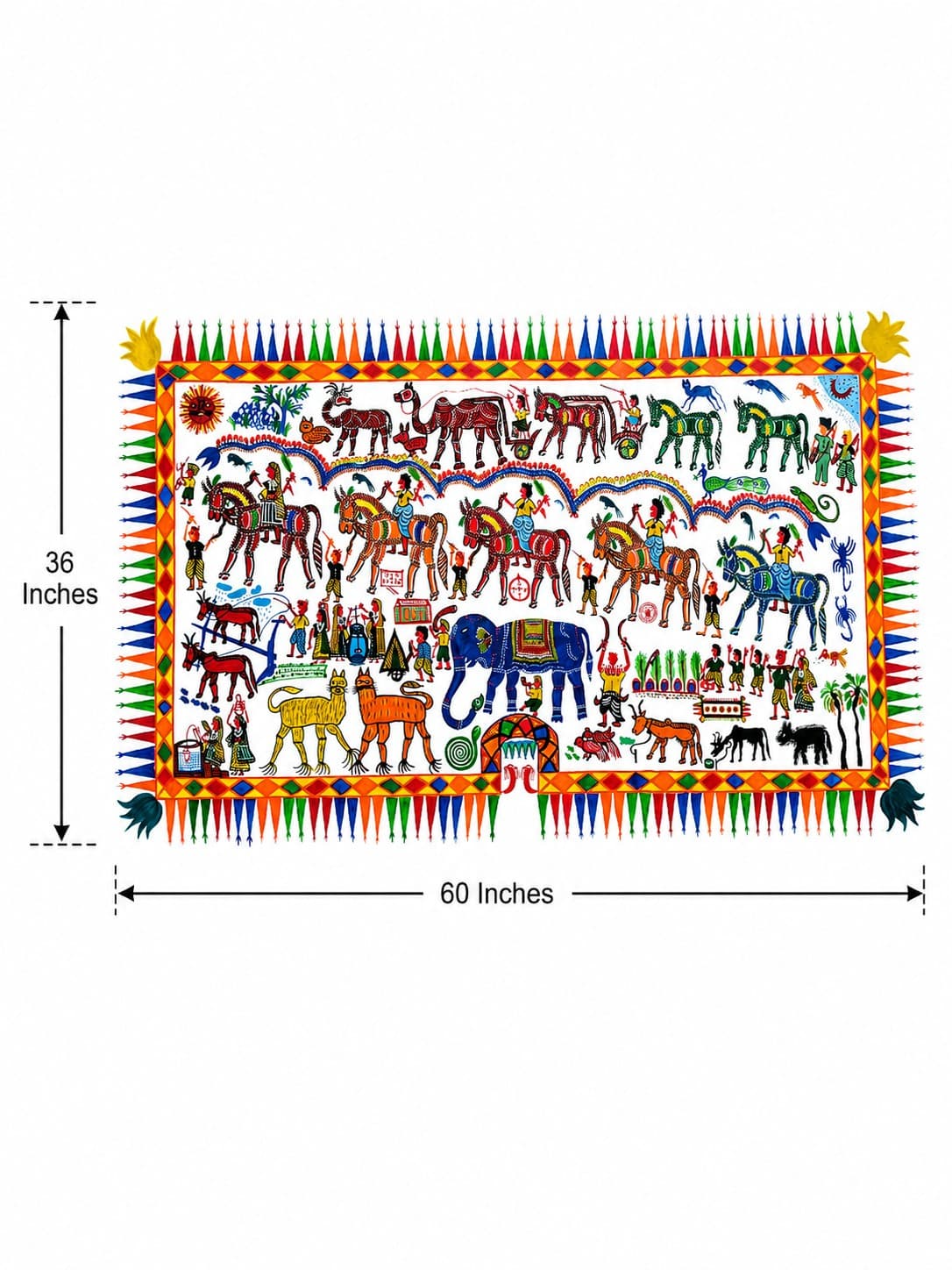 Celebration of Tribal Life - Pithora Painting — alternate view