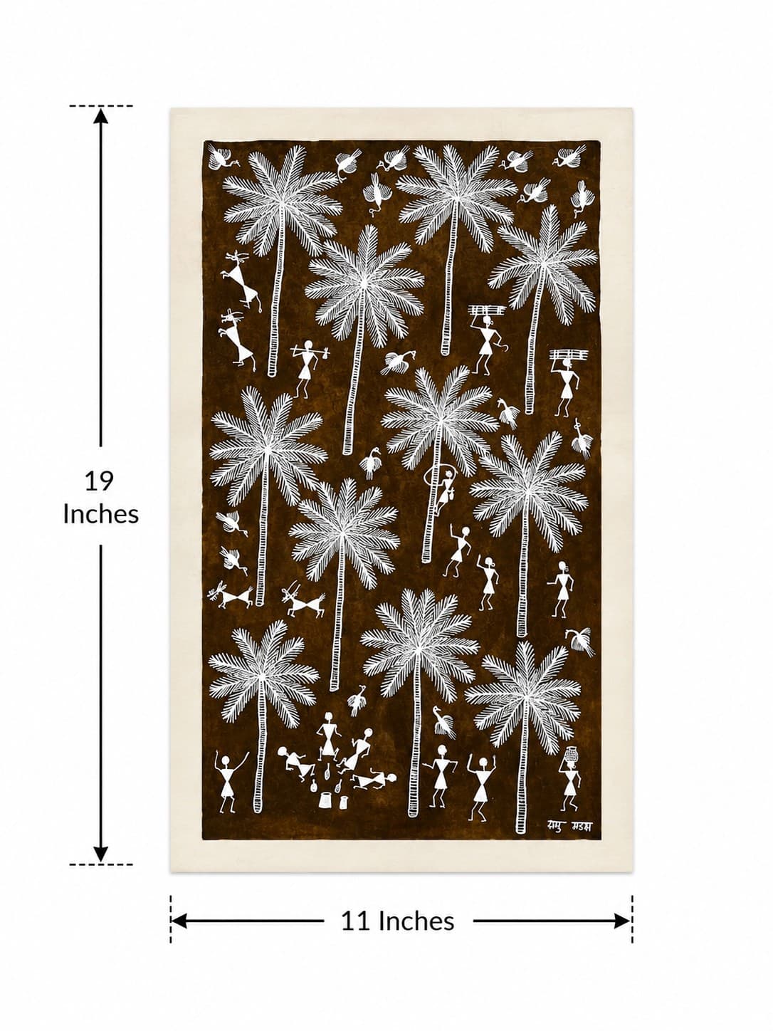 Tribal Palm Tree - Warli Painting — alternate view