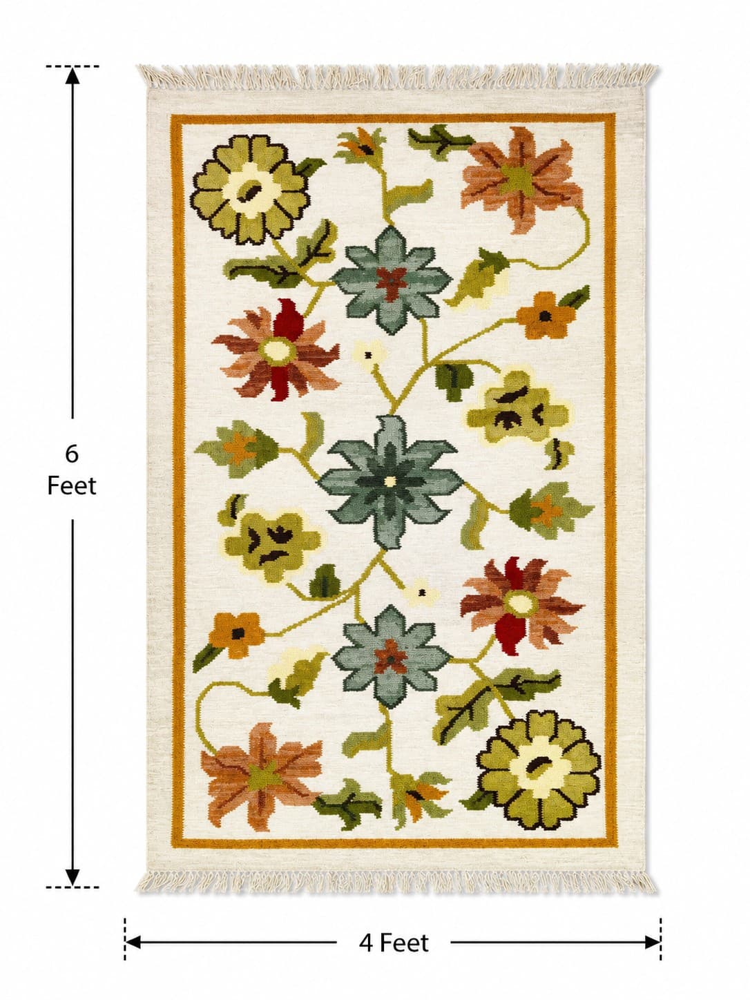 Traditional Floral Floor Rug - Punja Carpet — alternate view