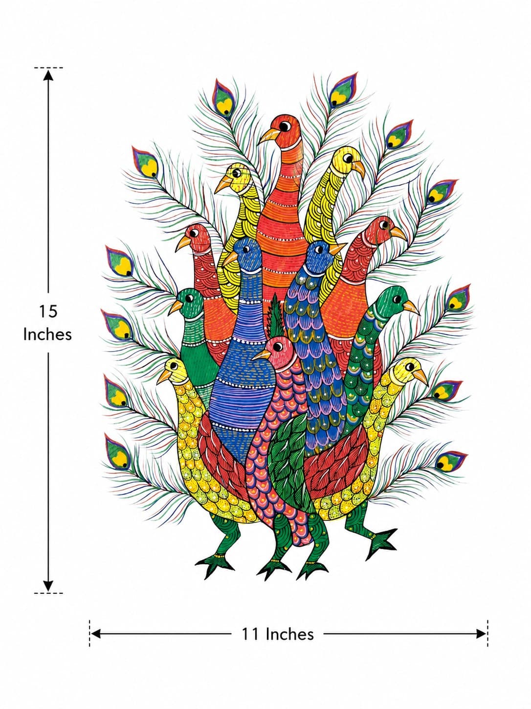 Peacock Paradise - Gond Painting — alternate view
