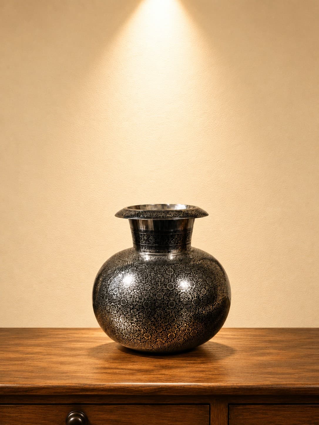Classic Brass Ornamental Vase - Brass Naqqashi