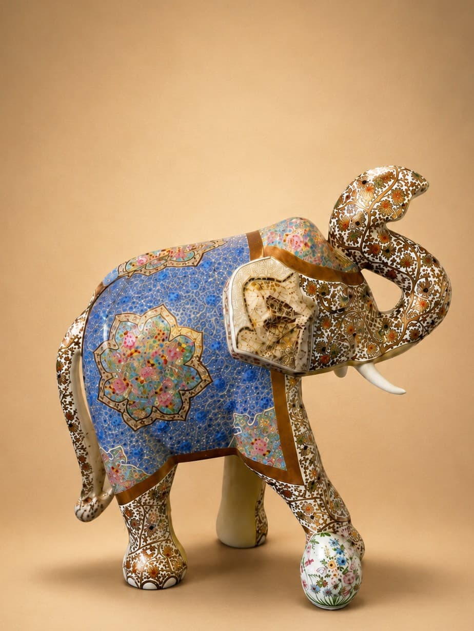 Elephant Decorative Sculpture - Papier Mache