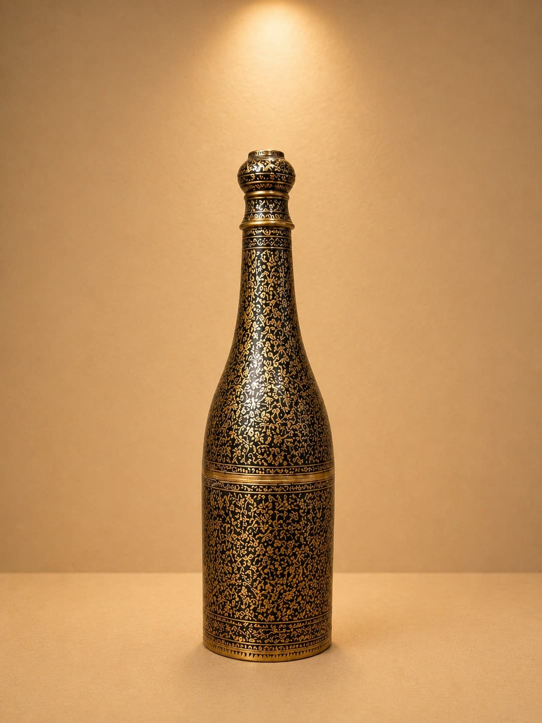 Brass Decorative Meenakari Engraved Bottle Vase -Brass Naqashi