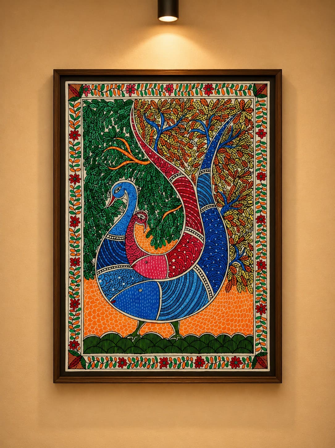Peacock - Madhubani Painting
