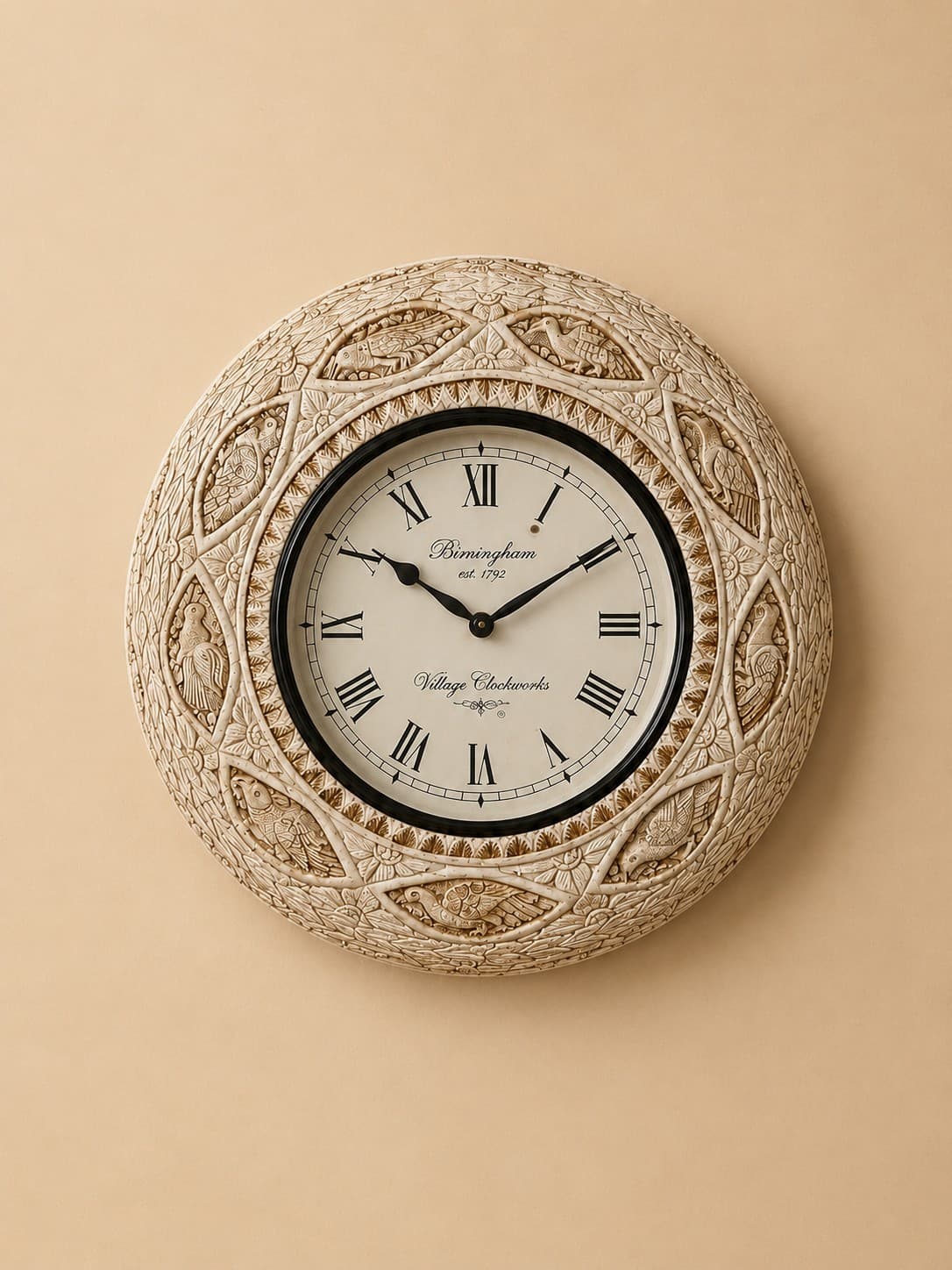 Decorative Wall Clock III - Lucknow Bone Naqqashi