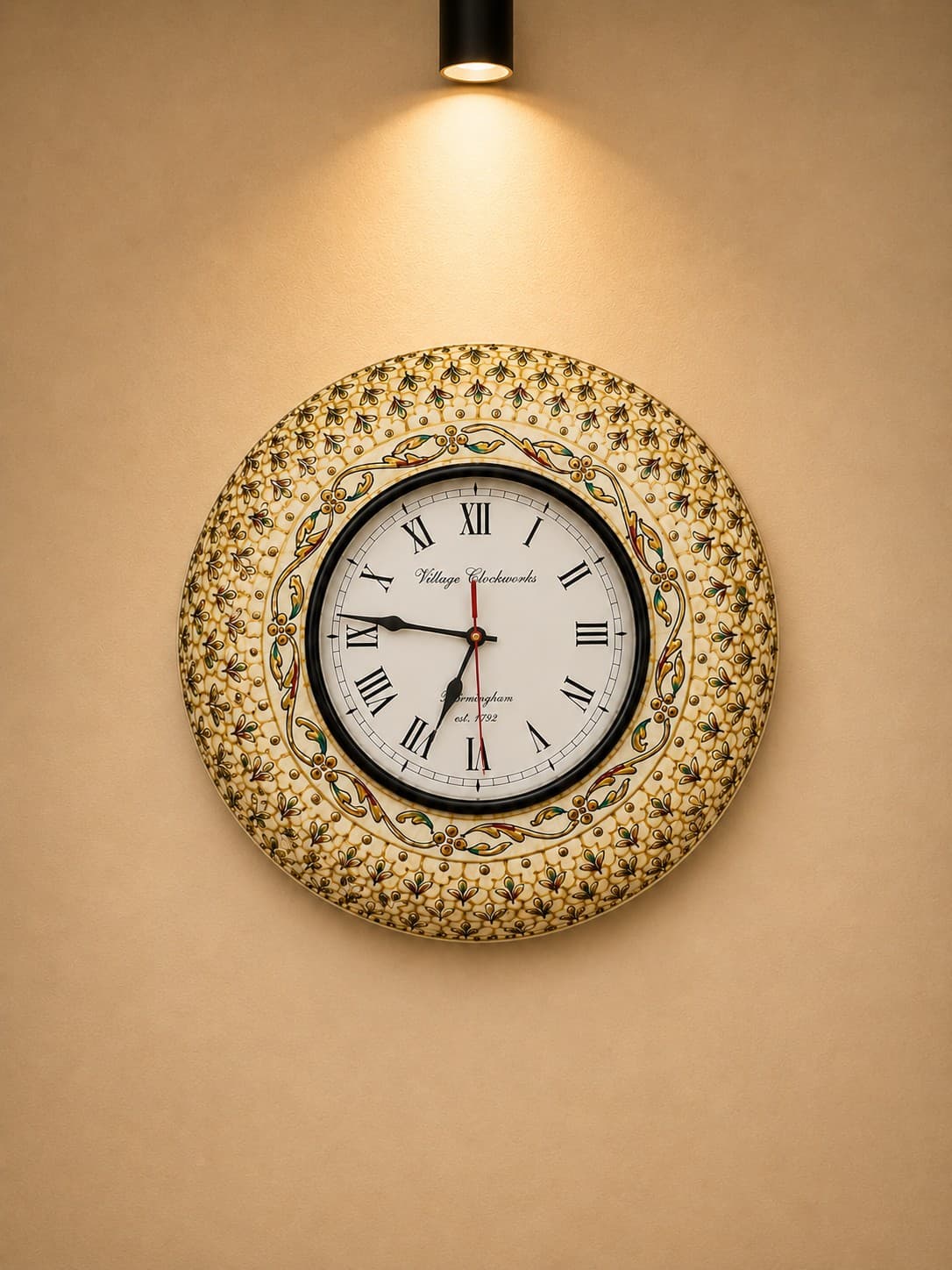 Decorative Wall Clock I - Lucknow Bone Naqqashi