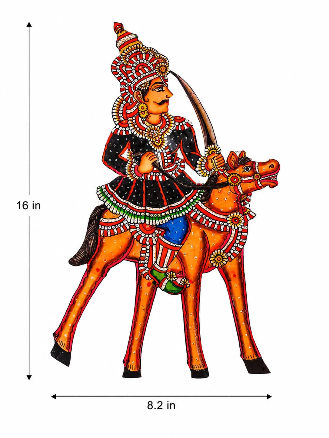 Sri Kalki Avatara Leather Puppet - Tholu Bommalata — alternate view