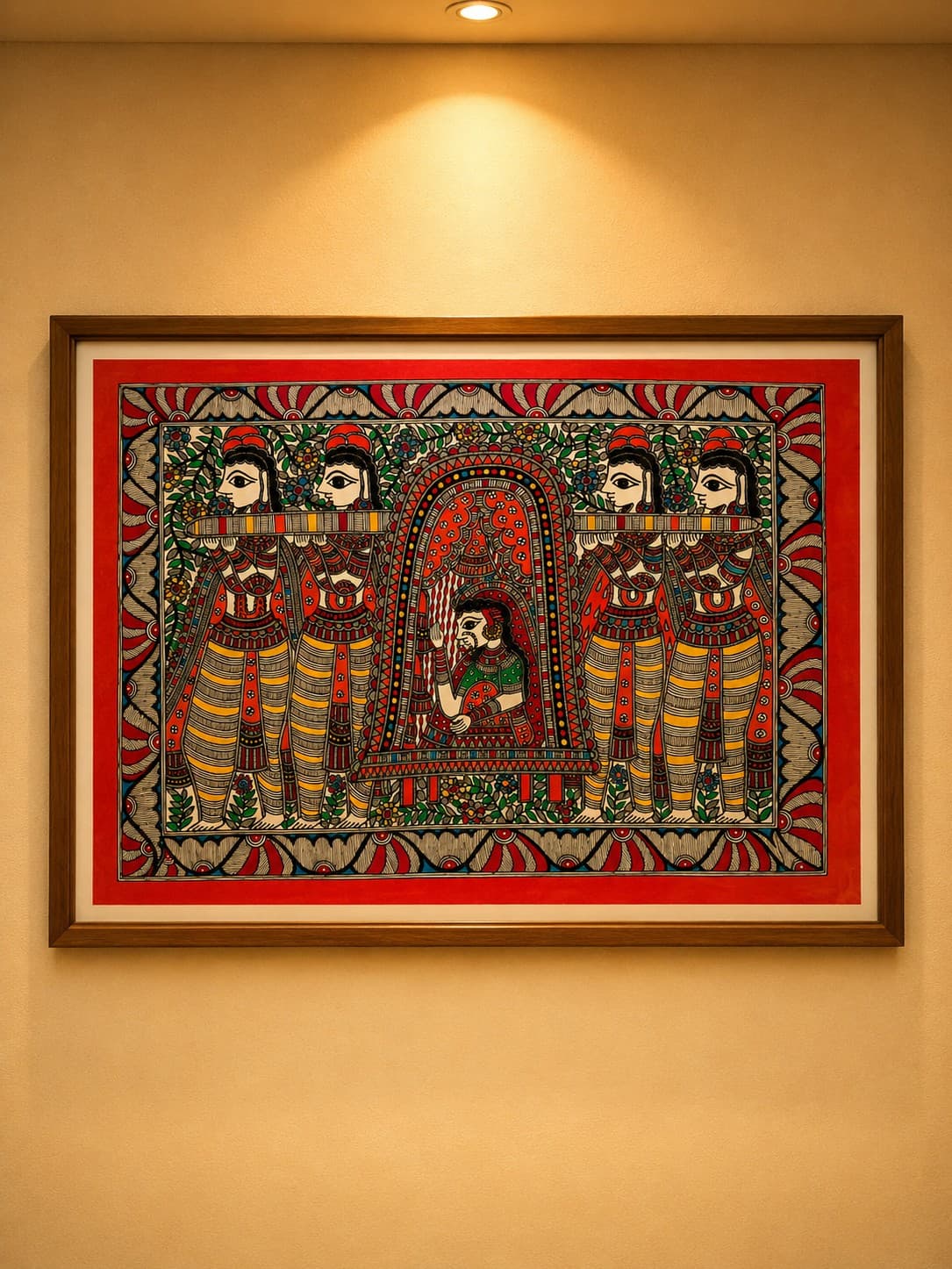 Krishna Flute Melody - Madhubani Painting
