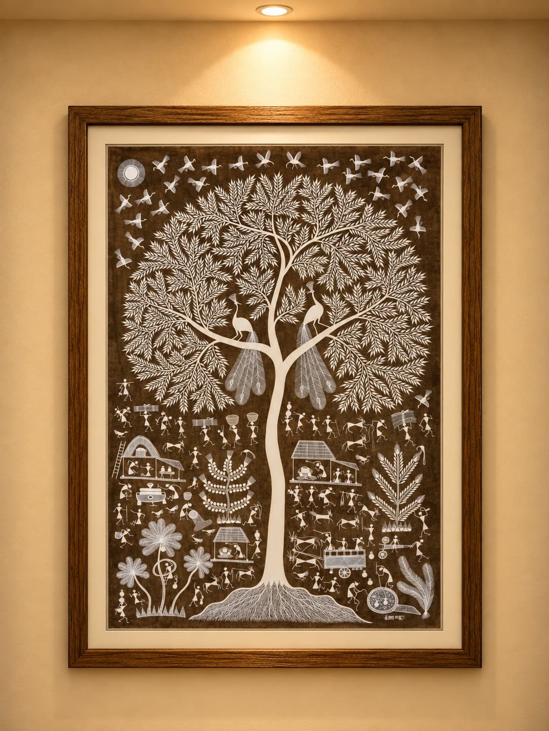Village Scene - Warli  Painting