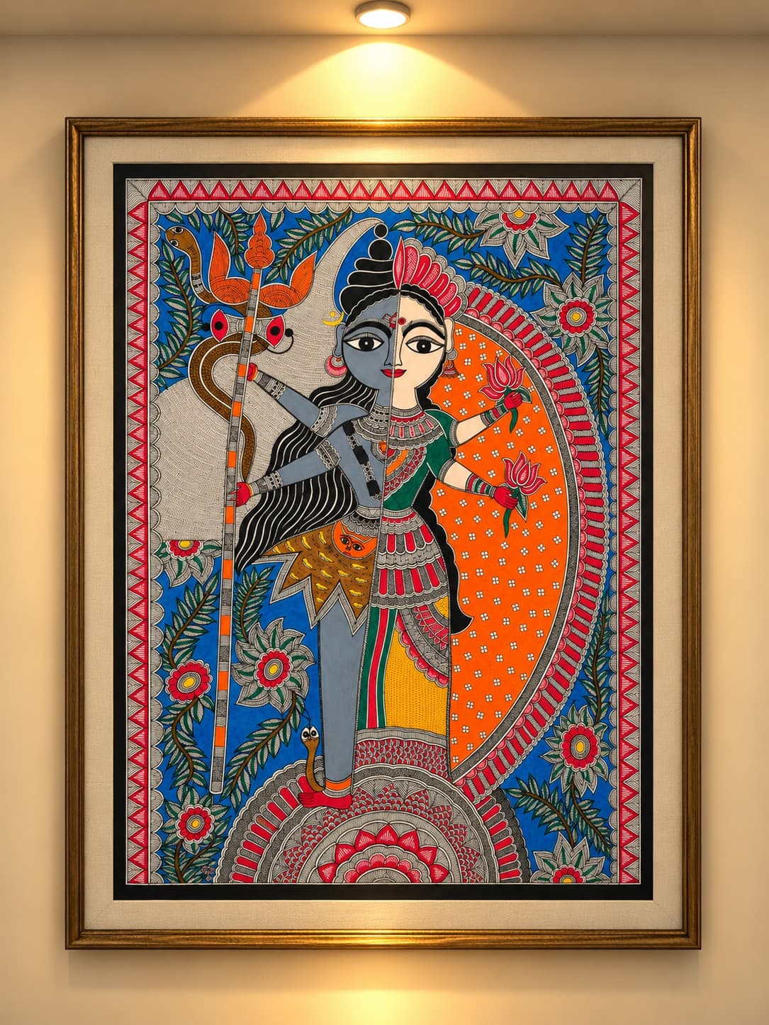 Ardhanarishvara - Madhubani Painting