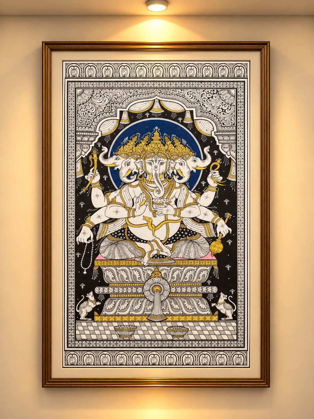 Panchamukhi Ganesha - Pattachitra Painting