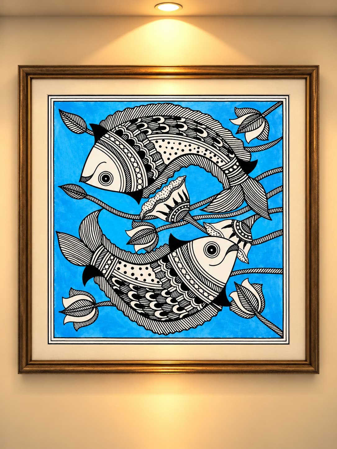 Union of the Fishes - Madhubani Painting