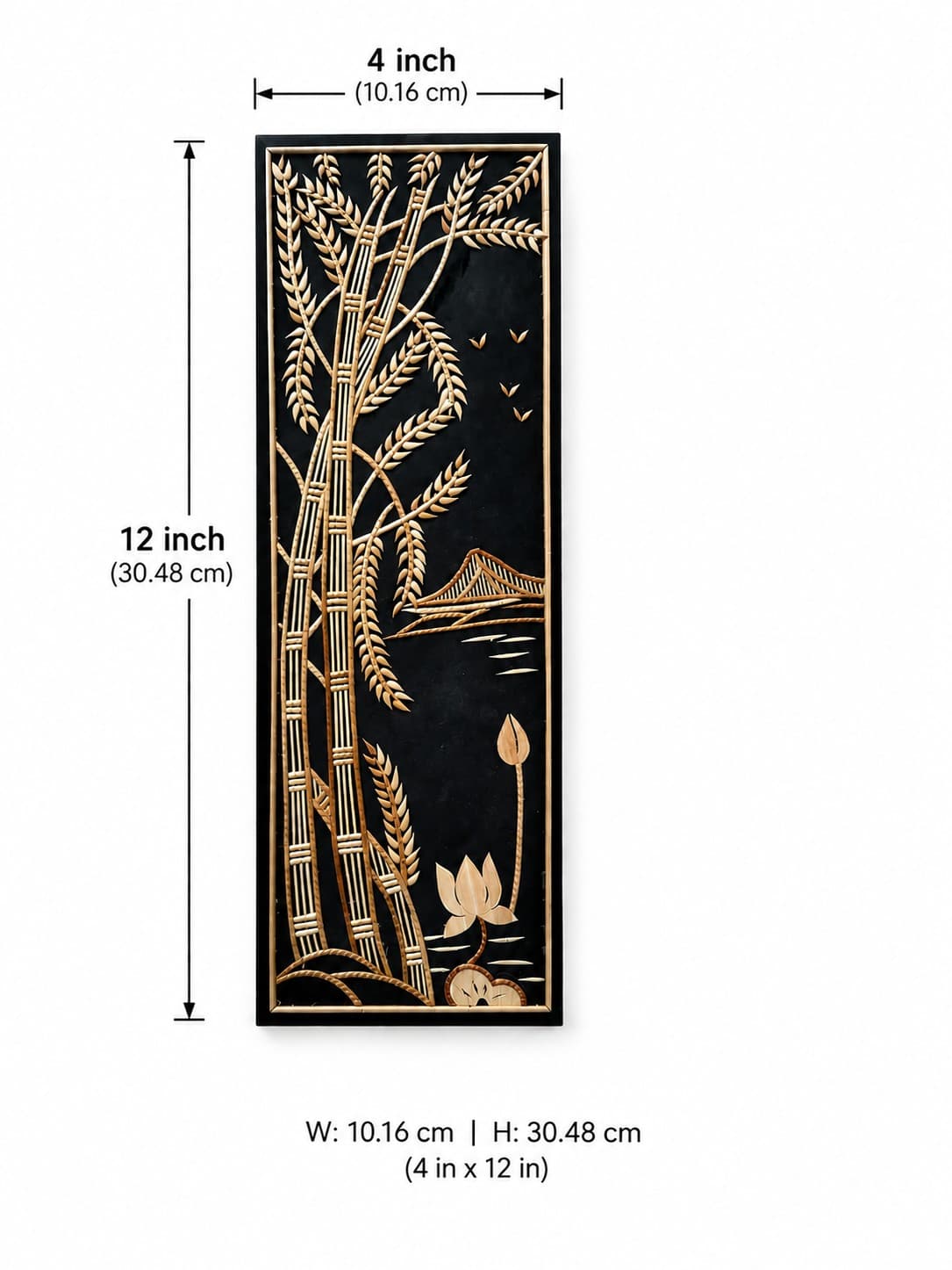 Bamboo and Lotus Artwork - Sikki Craft — alternate view
