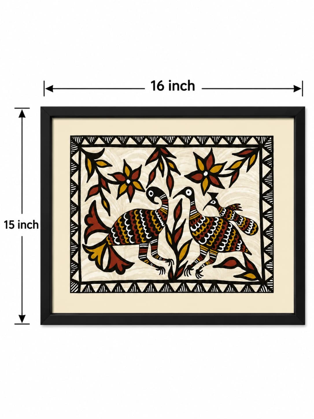 Jodi Pakshi The Eternal Pair - Sohrai Painting — alternate view
