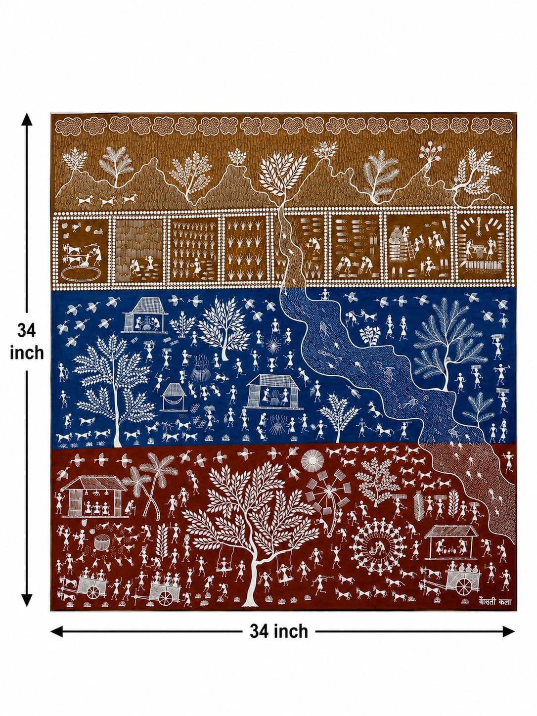 Village Life & Seasons - Warli Painting — alternate view