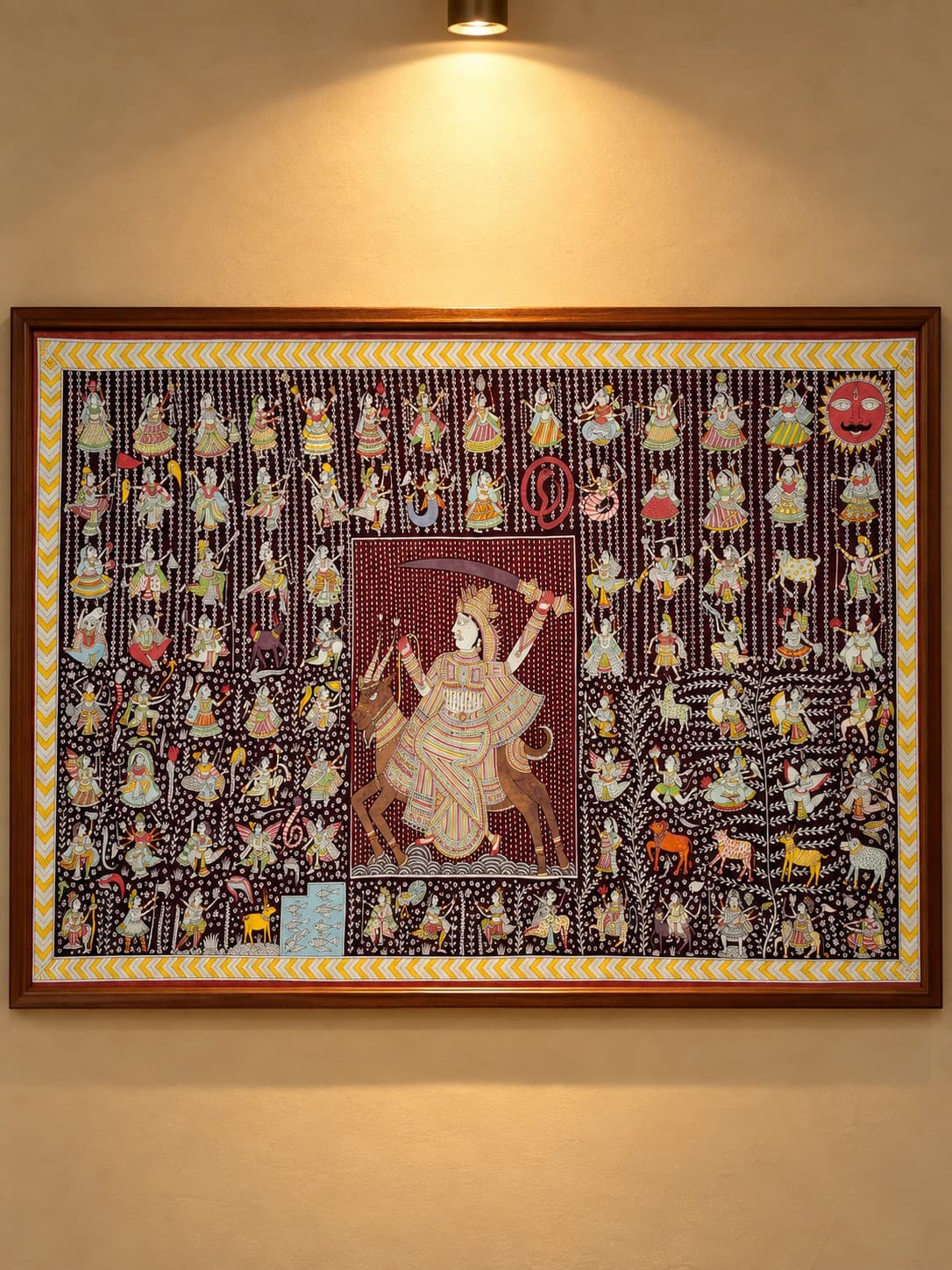 Meladi Mata with Divine Forms - Mata Ni Pachedi Painting