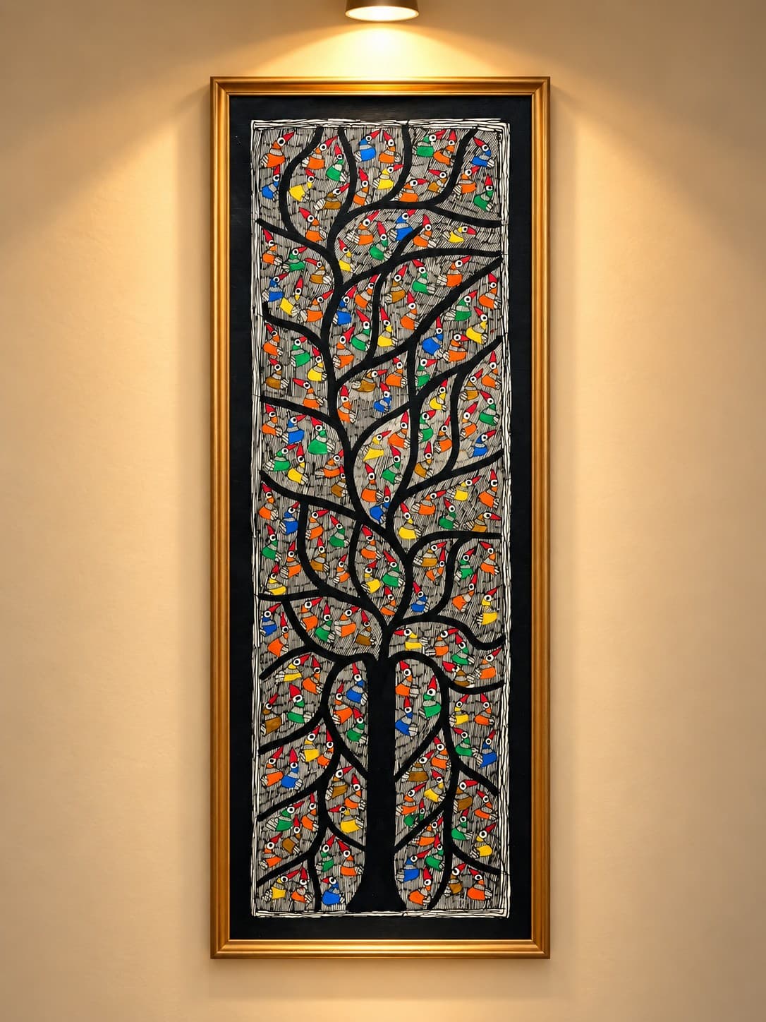 Tree of Life with Flock of Birds - Madhubani Painting
