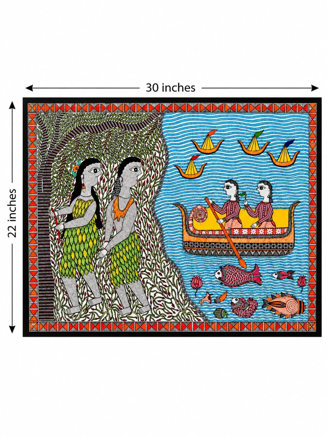 River Journey - Madhubani Painting — alternate view