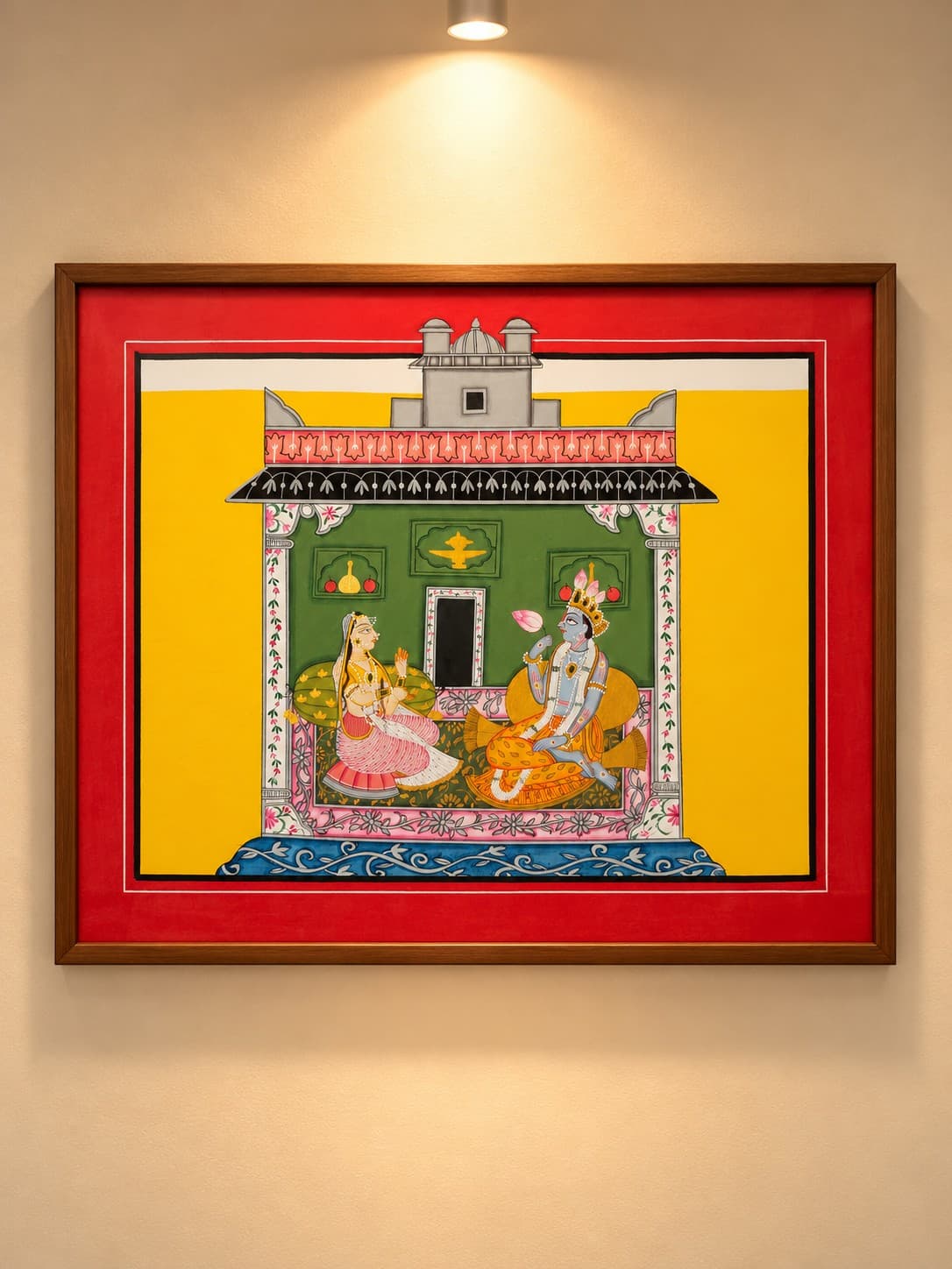 Radha Krishna Samvad - Basholi Miniature Painting