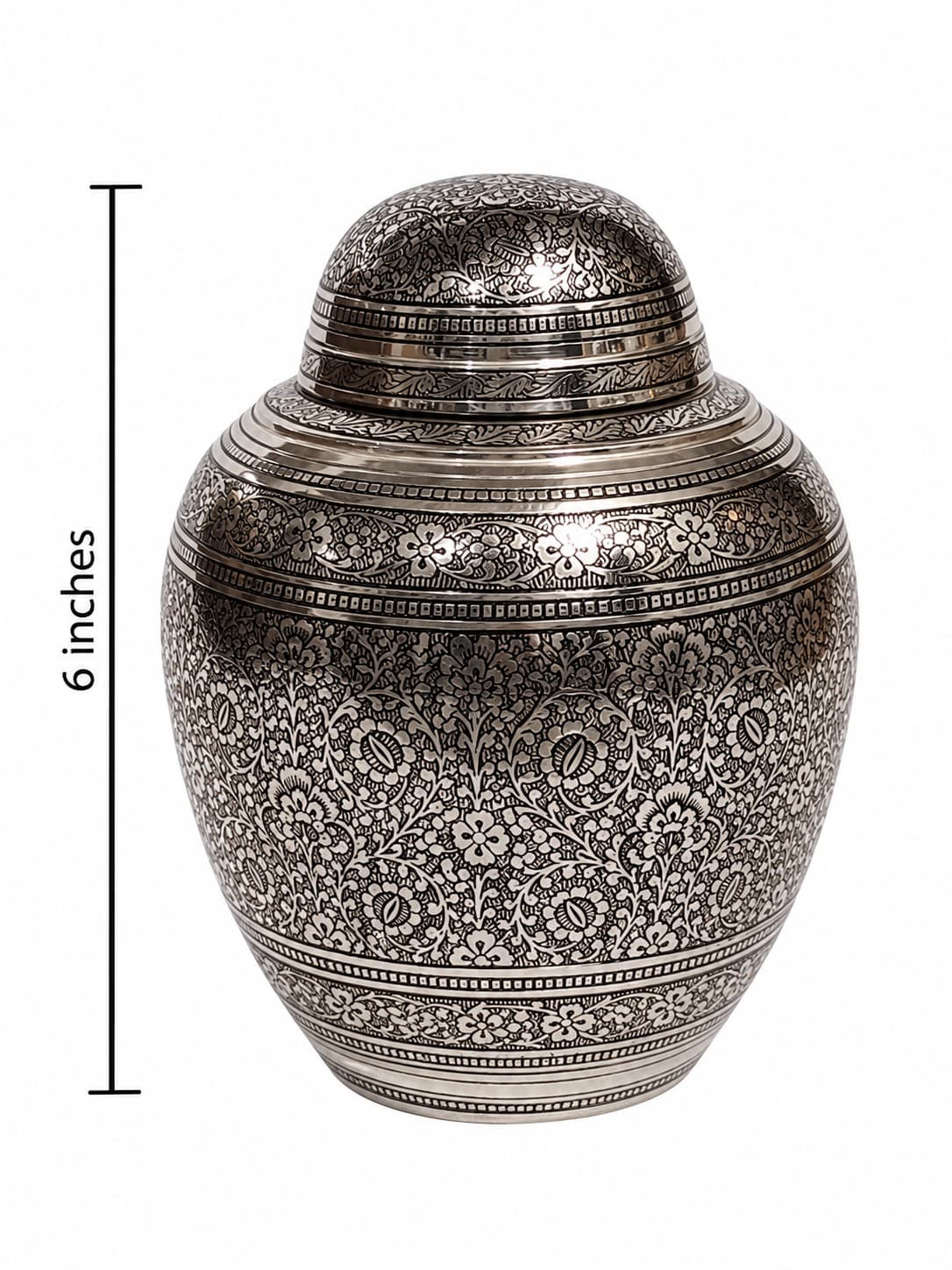 Decorative Lidded Jar - Brass Naqashi - Antique Brass