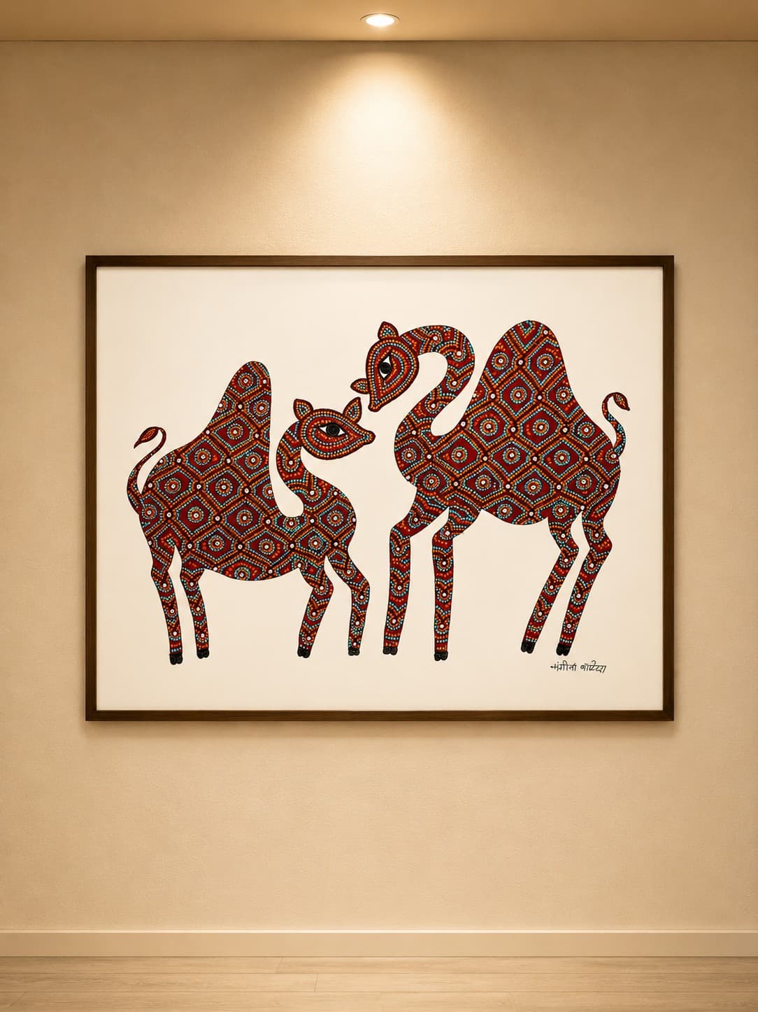 Bhil Tribal Camel Couple Folk Painting - Bhil Painting Bhil Tribal Camel Couple Folk Painting - Bhil Painting