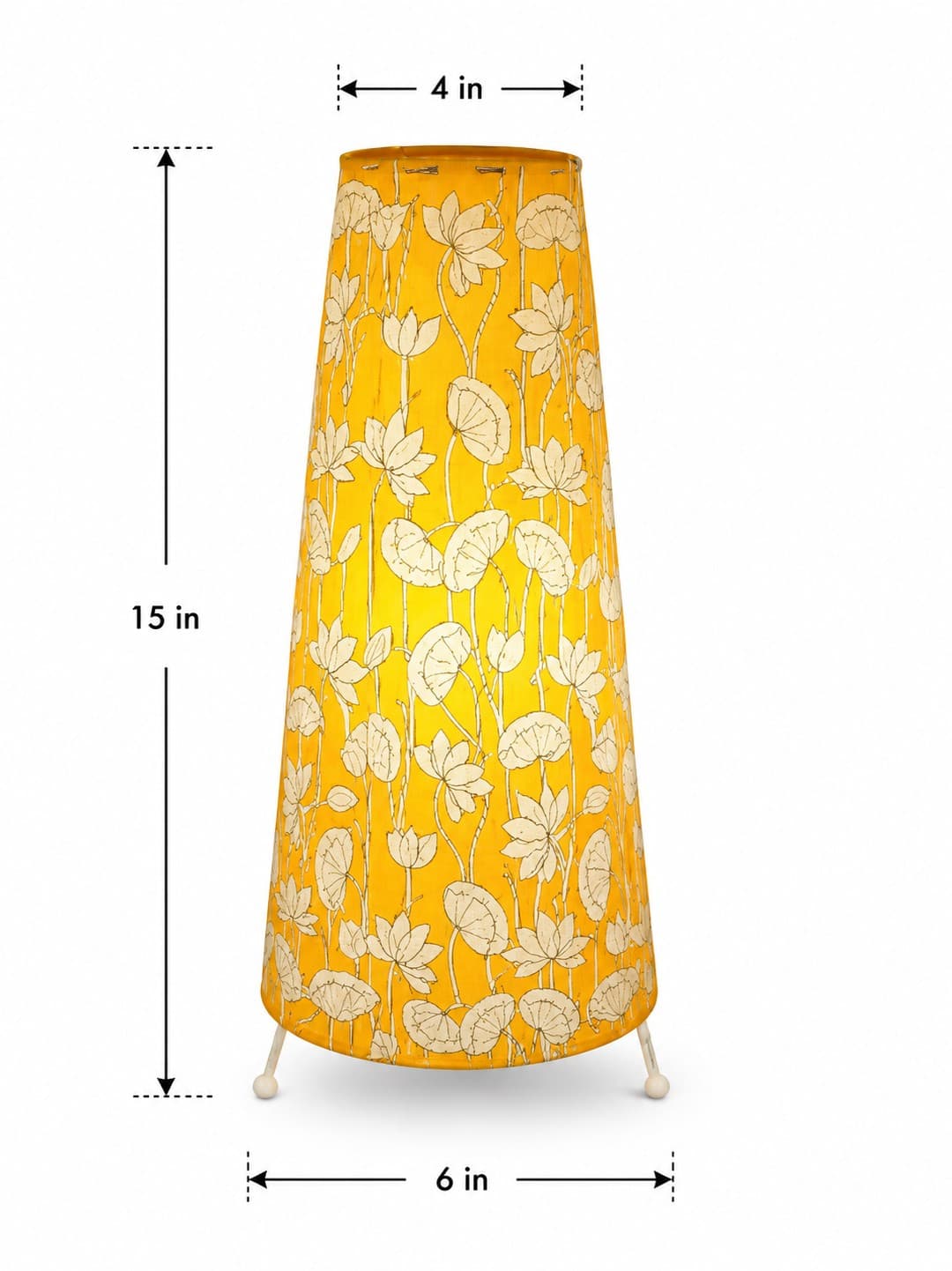 Leather Table Lamp Lotus Floral Design - Tholu Bommalata — alternate view Leather Table Lamp Lotus Floral Design - Tholu Bommalata — alternate view