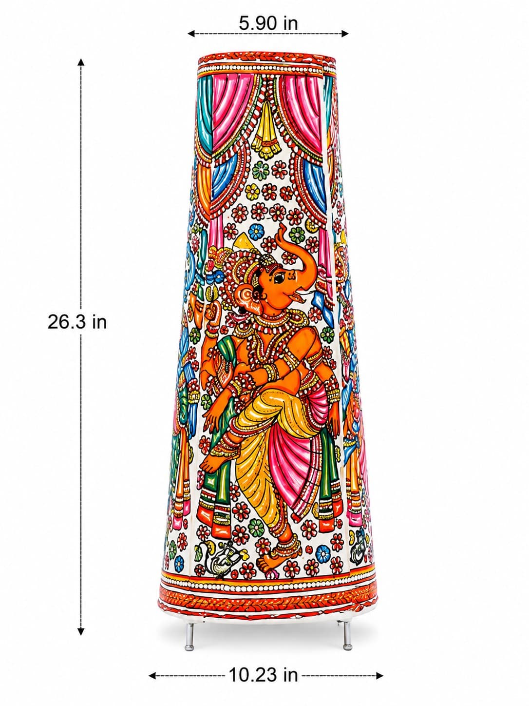 Ganesha Nrutya Leather Floor Lamp - Tholu Bommalata — alternate view Ganesha Nrutya Leather Floor Lamp - Tholu Bommalata — alternate view